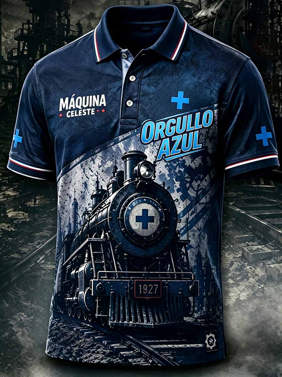 Mexican Cruz Azul Printed Polo para hombre