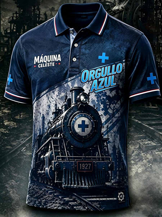 Mexican Cruz Azul Printed Polo para hombre