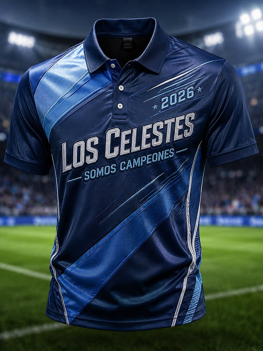 Camisa casual estampada Campeones 2026 para hombre