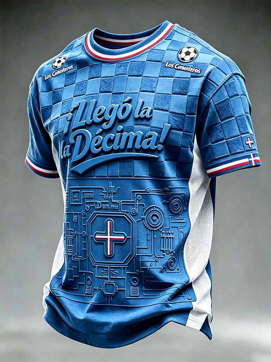 Camiseta estampada para hombre de la Cruz Azul mexicana