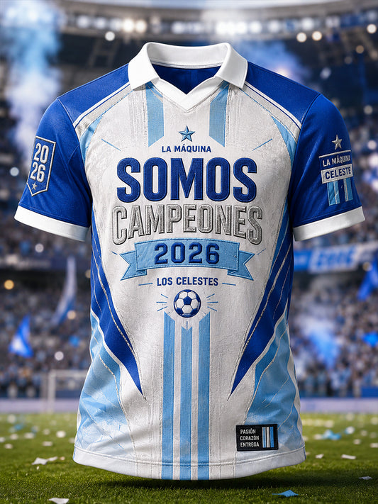 Camisa casual estampada Campeones 2026 para hombre