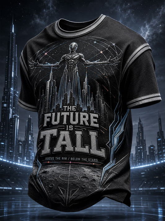 Camiseta estampada para amantes del baloncesto con diseño de arte alienígena para hombre