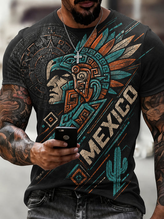 Camiseta con estampado de arte para aficionados al fútbol mexicano para hombre