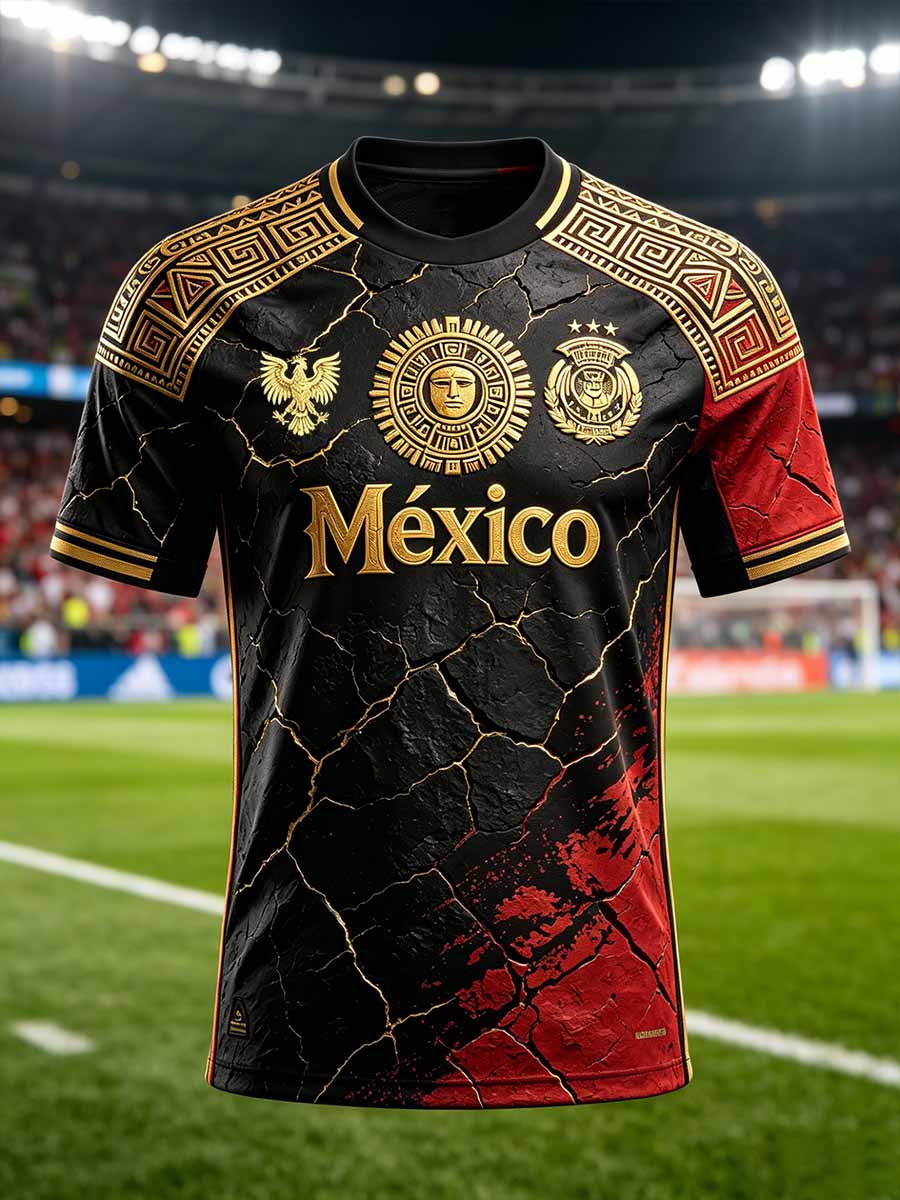 Camiseta estampada con arte totem tribal mexicano para hombre