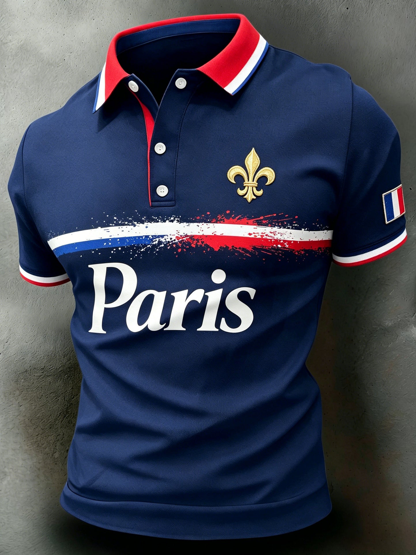 Polo con estampado artístico de apoyo al equipo masculino del París Saint-Germain en un partido de fútbol