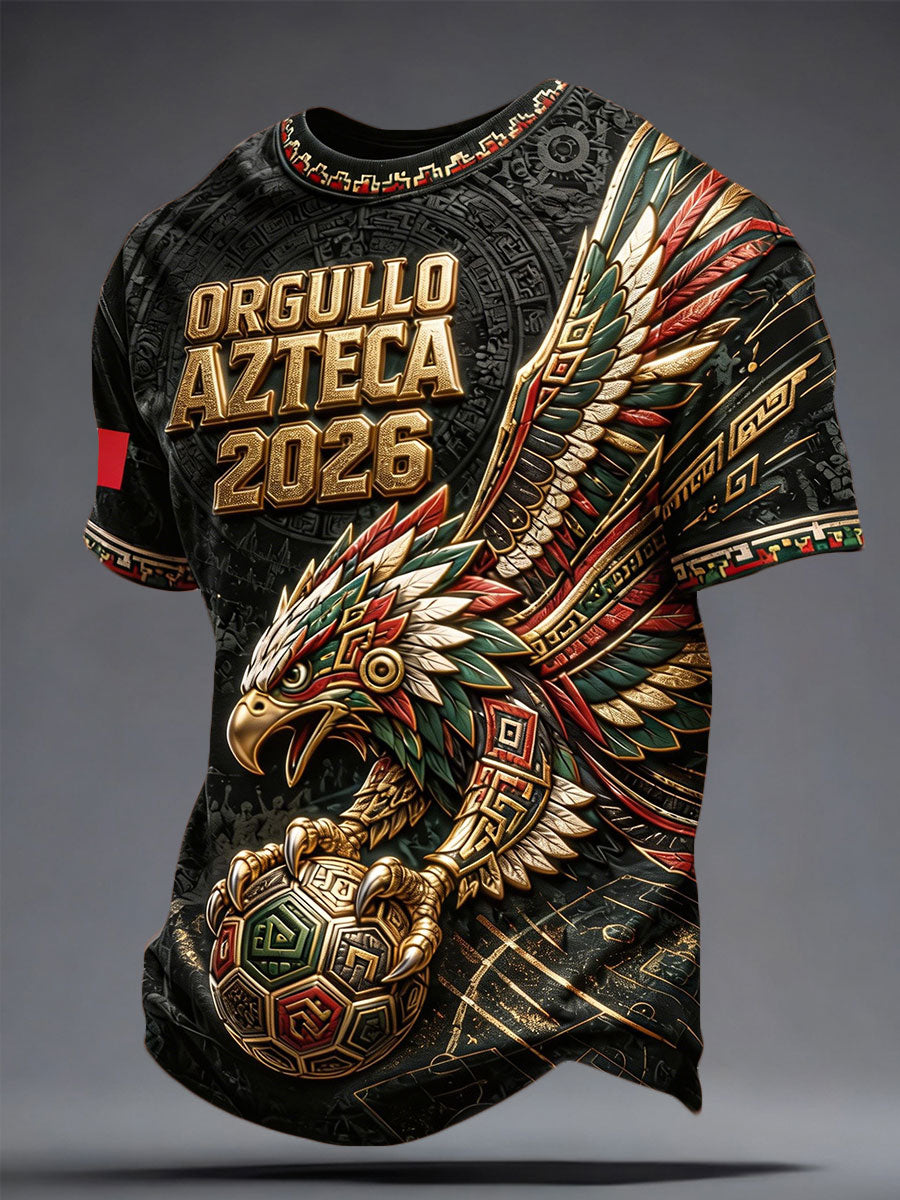 Camiseta estampada con diseño artístico para amantes del fútbol mexicano, para hombre