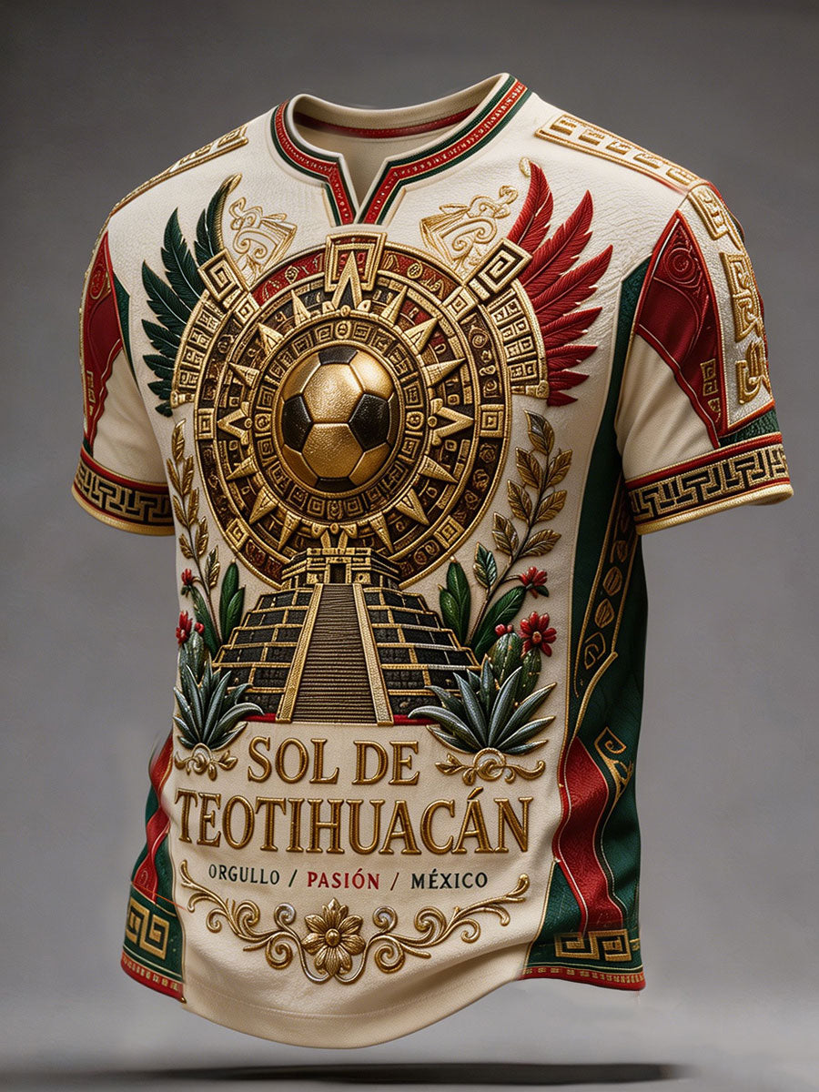 Camiseta impresa del arte del amante del fútbol de México de los hombres