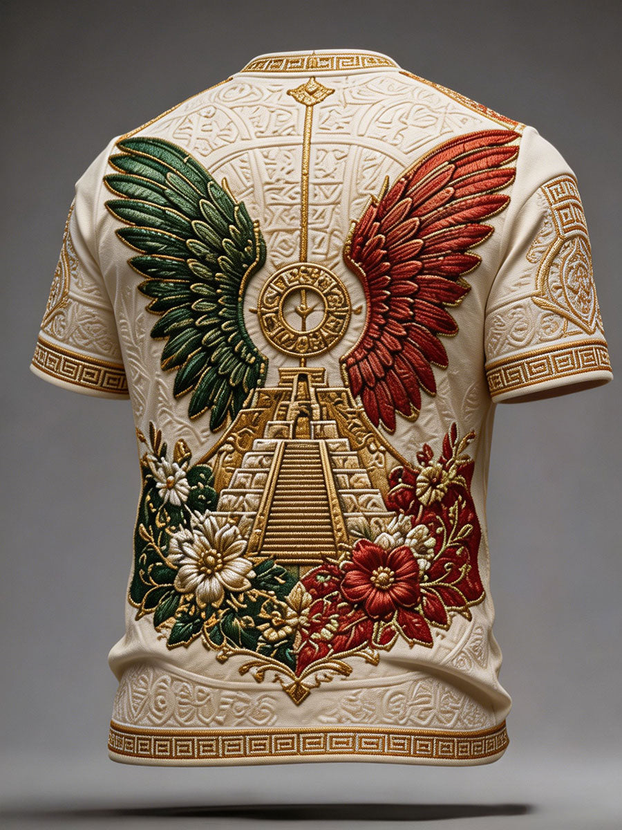 Camiseta estampada con diseño artístico para amantes del fútbol mexicano, para hombre