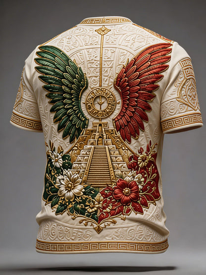 Camiseta estampada con diseño artístico para amantes del fútbol mexicano, para hombre