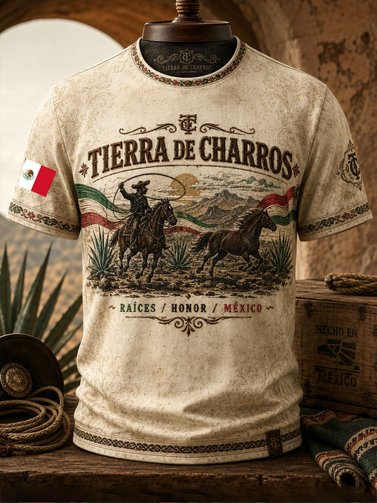 Camiseta estampada para hombre de orgullo charro mexicano de Jalisco