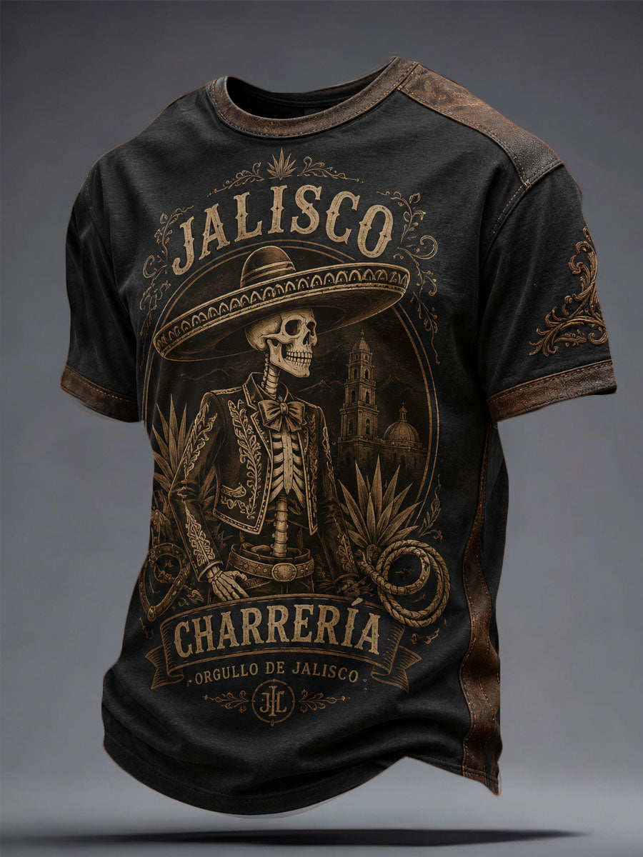 Camiseta estampada para hombre de orgullo charro mexicano de Jalisco