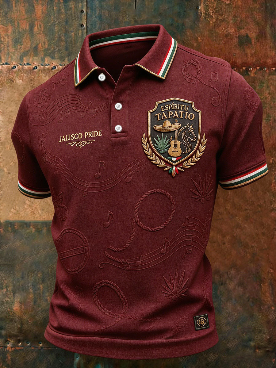 Tops Casual con Estampado Mexico Charro Pride Jalisco para Hombre