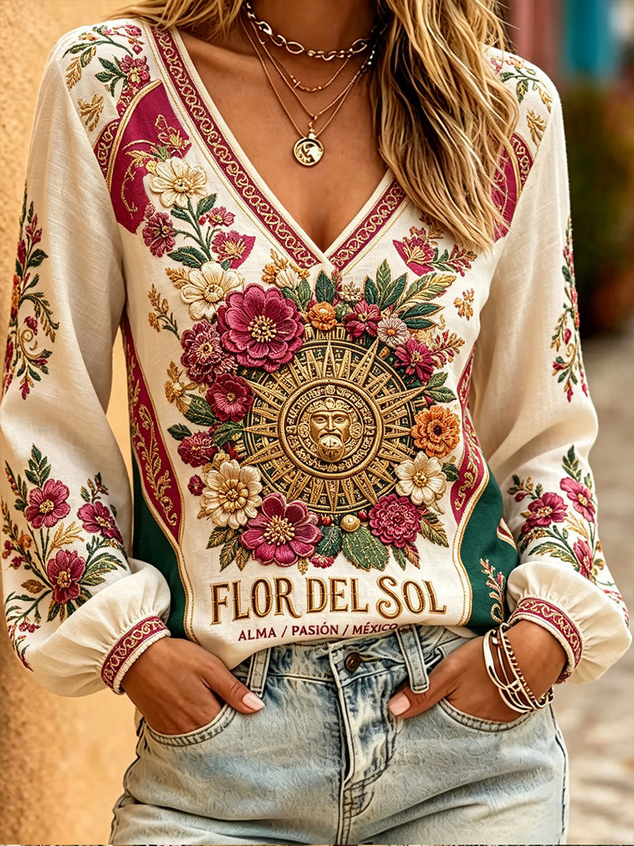 Camisetas de lino estampadas con diseño artístico para amantes del fútbol mexicano, para mujer
