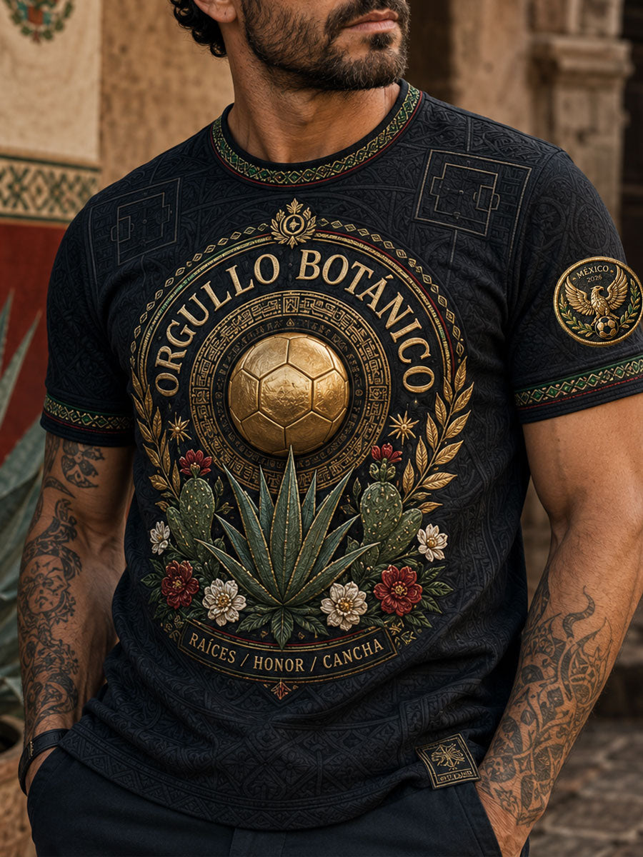 Camiseta estampada con diseño artístico para amantes del fútbol mexicano, para hombre