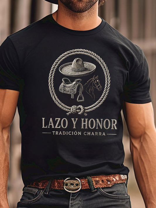 Camiseta estampada México Charro Pride Art para hombre