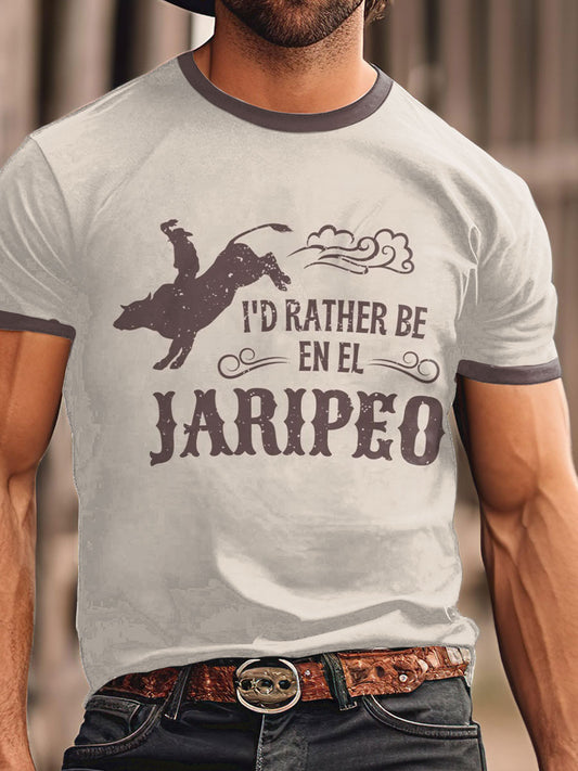 Camiseta estampada con diseño de orgullo charro mexicano para hombre