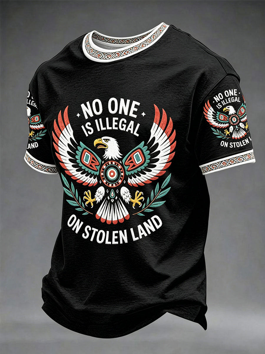 «Nadie es ilegal en tierras robadas» — Camiseta informal unisex por el Día Internacional de los Pueblos Indígenas