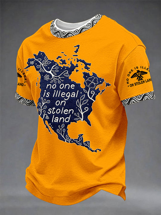 «Nadie es ilegal en tierras robadas» — Camiseta informal unisex por el Día Internacional de los Pueblos Indígenas