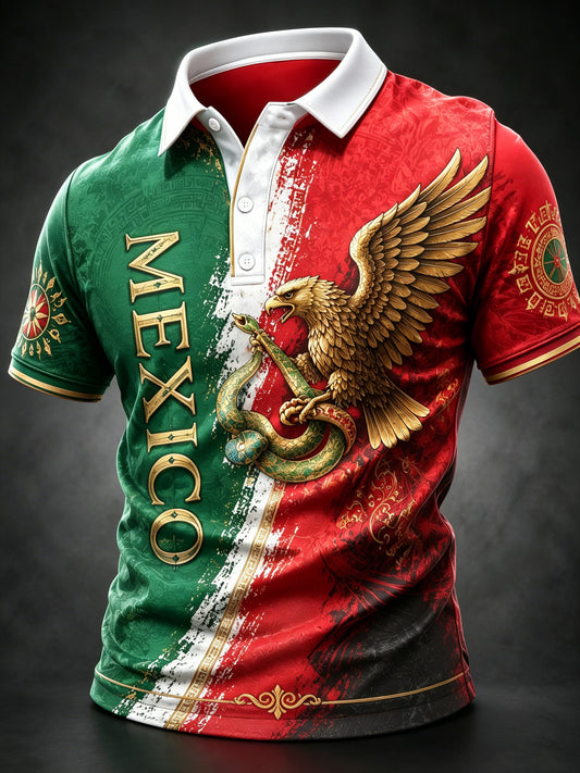 Tótem tradicional de fútbol mexicano para hombre que anima Fan Art Print Polo
