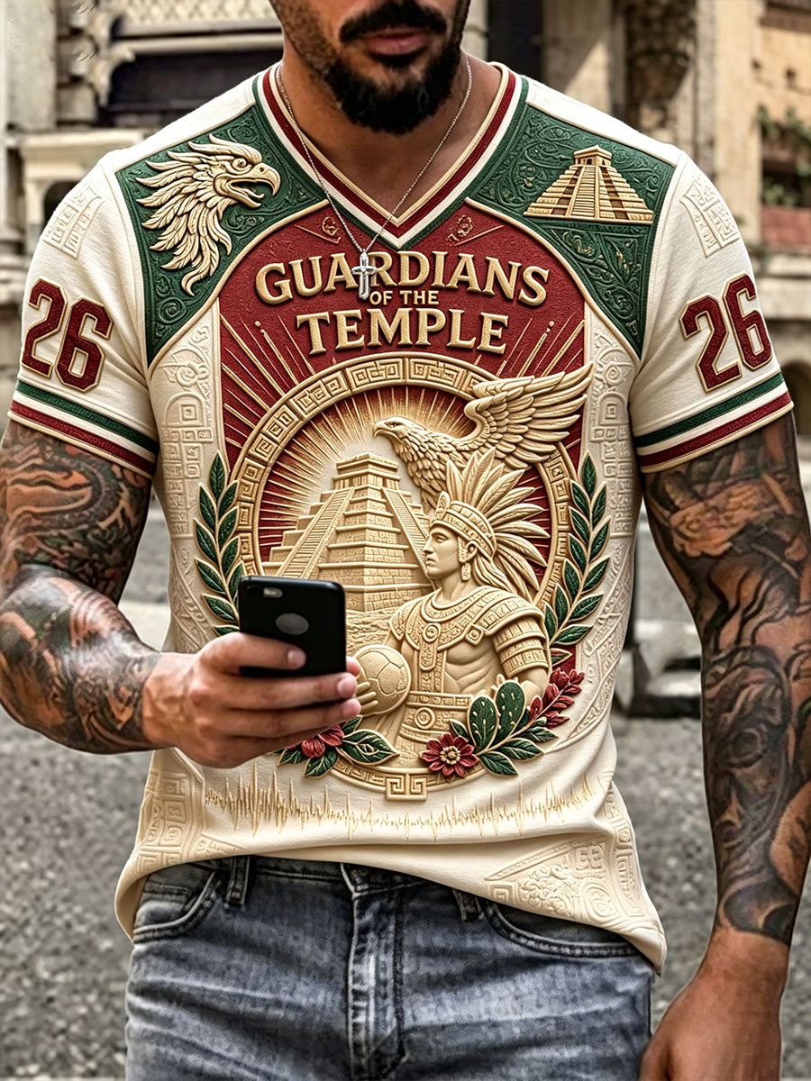Camiseta estampada con diseño artístico para amantes del fútbol mexicano, para hombre