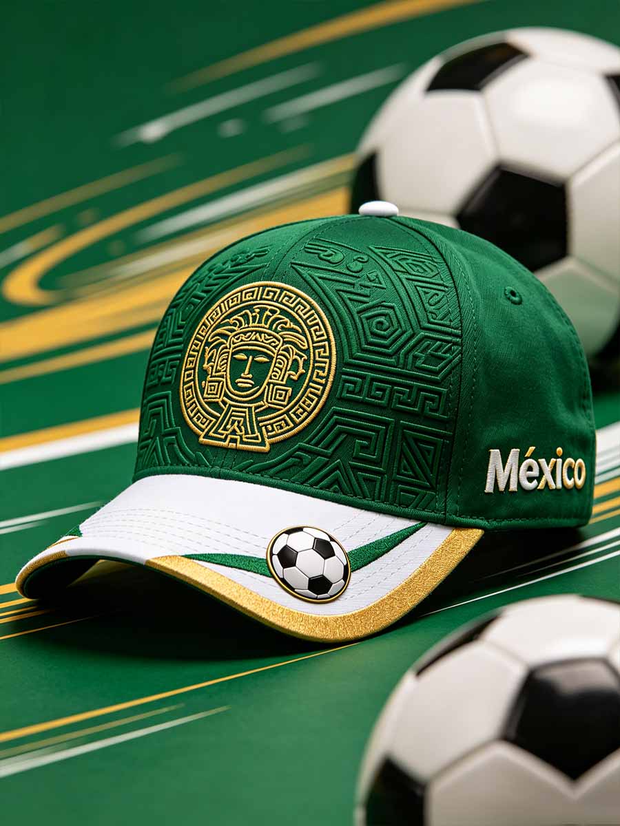 Gorra de béisbol con estampado de fútbol mexicano unisex