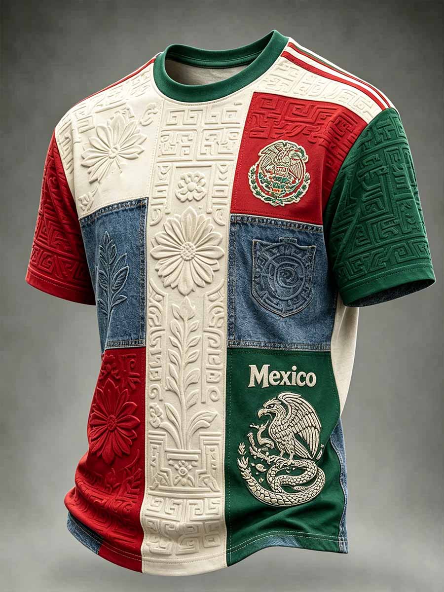 Camiseta casual impresa fútbol de México de la moda de los hombres