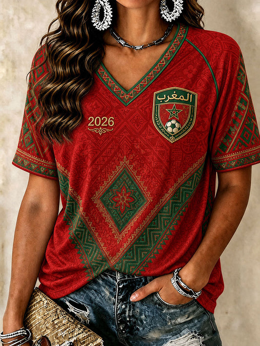 Camisetas de mujer de fútbol marroquí