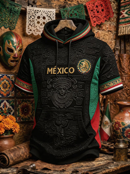 Camisetas casuales con estampado artístico para amantes del fútbol mexicano, para hombre