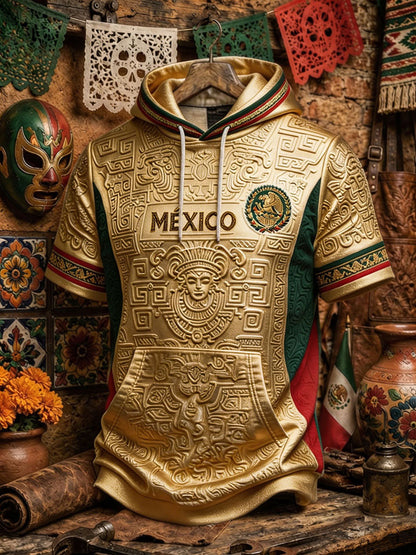 Camisetas casuales con estampado artístico para amantes del fútbol mexicano, para hombre