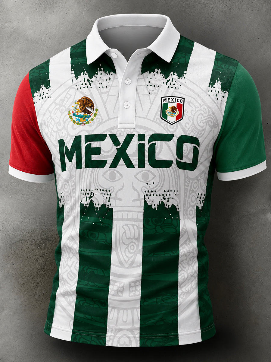 Polera con estampado artístico de elemento de aliento para la selección mexicana de fútbol masculino