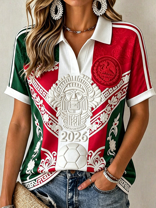 Camiseta Mexican Football Match Art Print para mujer