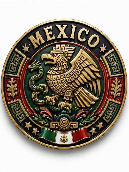 Insignia con estampado artístico para animar en partidos de fútbol mexicano, unisex