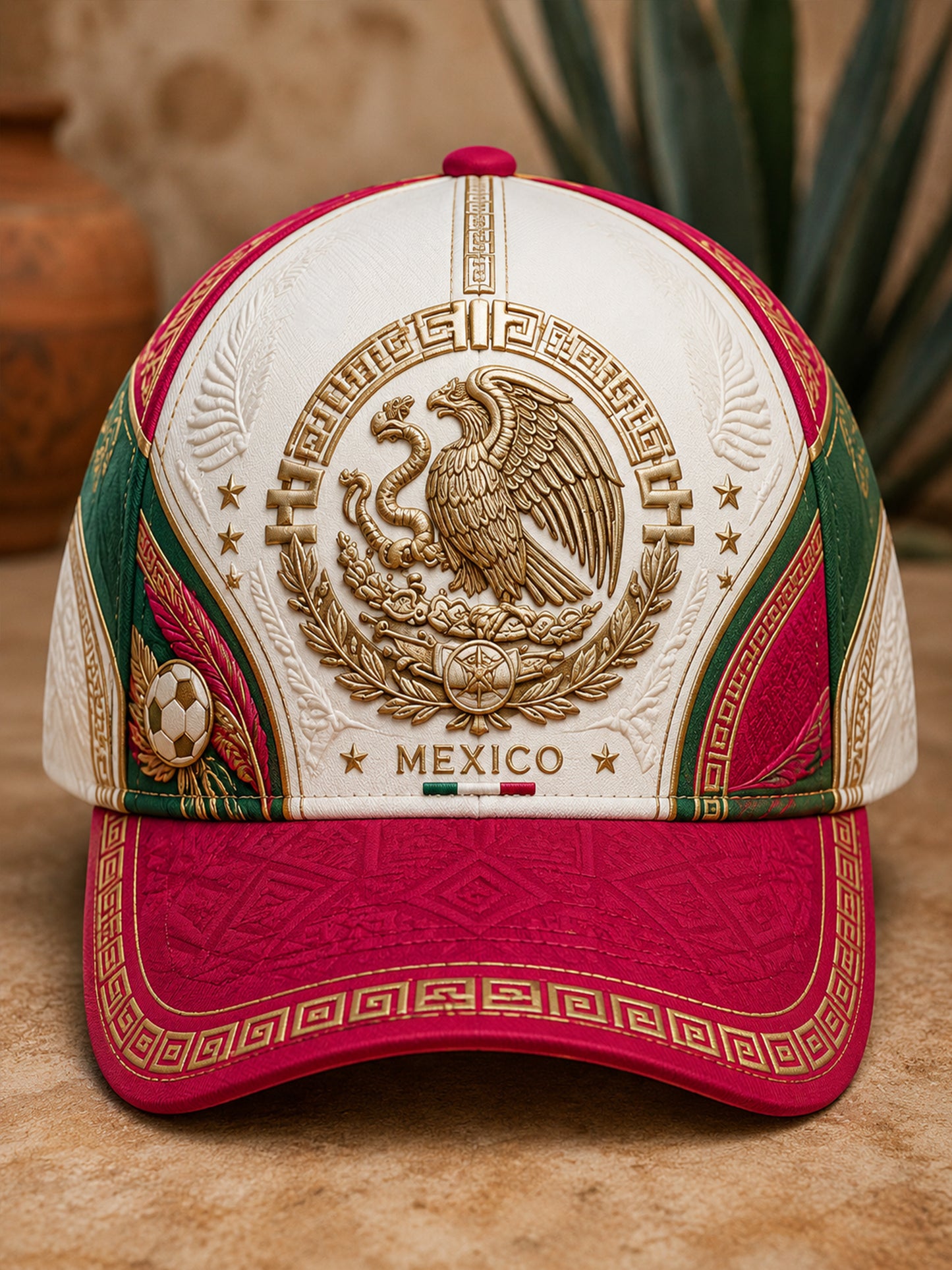 Sombrero con estampado artístico unisex para animar en partidos de fútbol mexicano