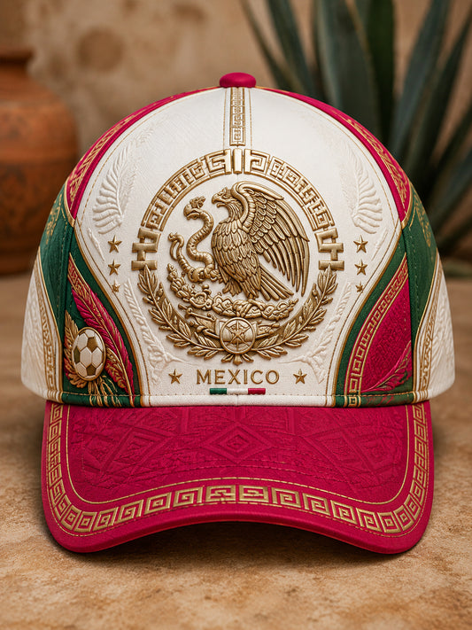 Sombrero con estampado artístico unisex para animar en partidos de fútbol mexicano