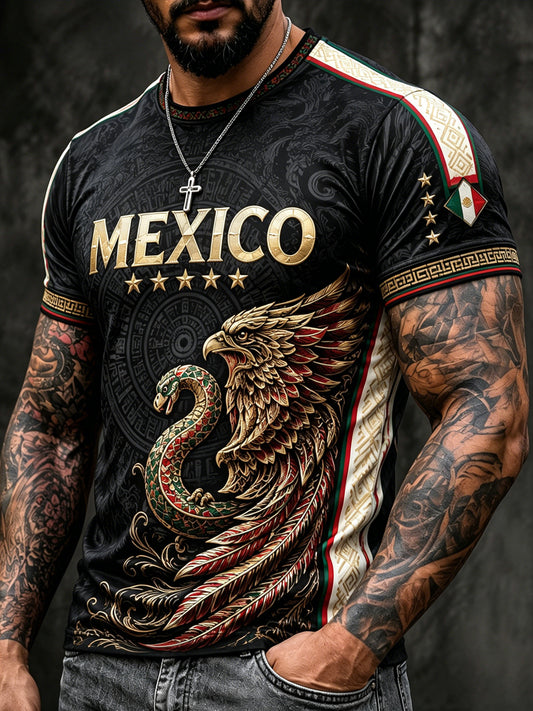 Camiseta con estampado artístico de animación para partidos de fútbol mexicano masculino