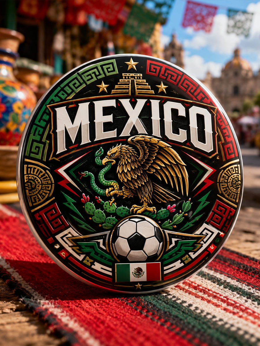 Insignia con estampado artístico para animar en partidos de fútbol mexicano, unisex