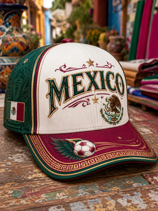 Sombrero con estampado artístico unisex para animar en partidos de fútbol mexicano