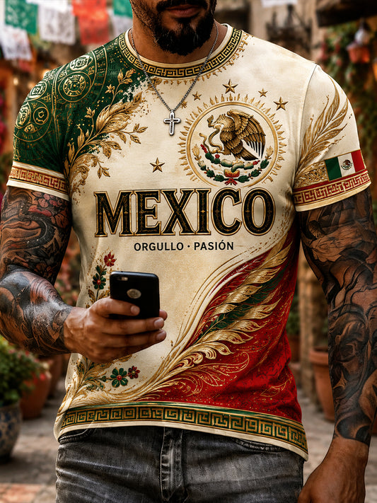 Camiseta con estampado artístico de animación para partidos de fútbol mexicano masculino