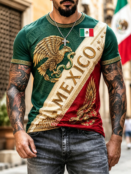 Camiseta con estampado artístico de animación para partidos de fútbol mexicano masculino
