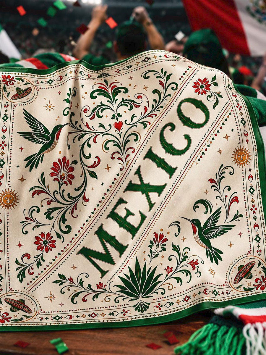 Bandana unisex con estampado artístico para amantes del fútbol mexicano