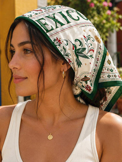 Bandana unisex con estampado artístico para amantes del fútbol mexicano