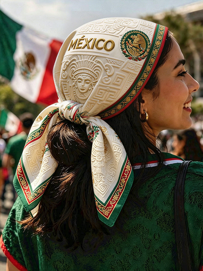 Bandana unisex con estampado artístico para amantes del fútbol mexicano