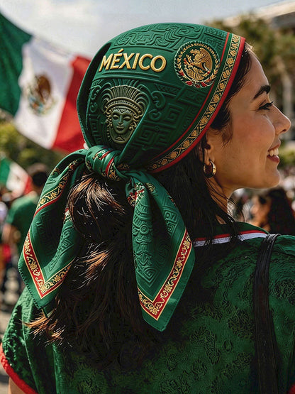 Bandana unisex con estampado artístico para amantes del fútbol mexicano