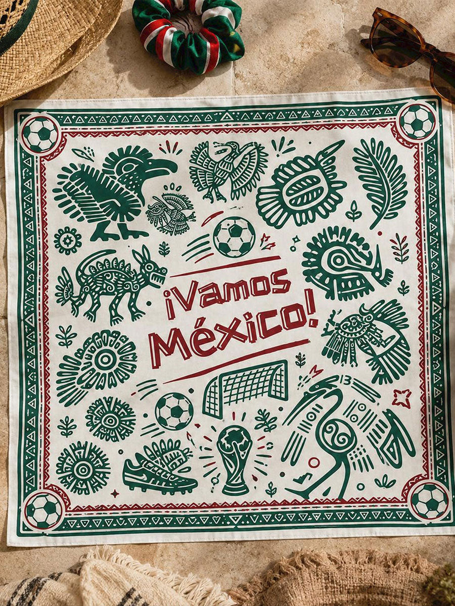 Unisex México Fútbol Amante Arte Impreso Bandana