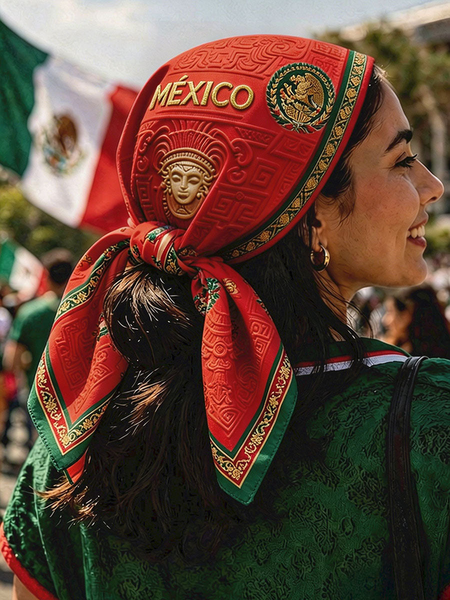 Bandana unisex con estampado artístico para amantes del fútbol mexicano