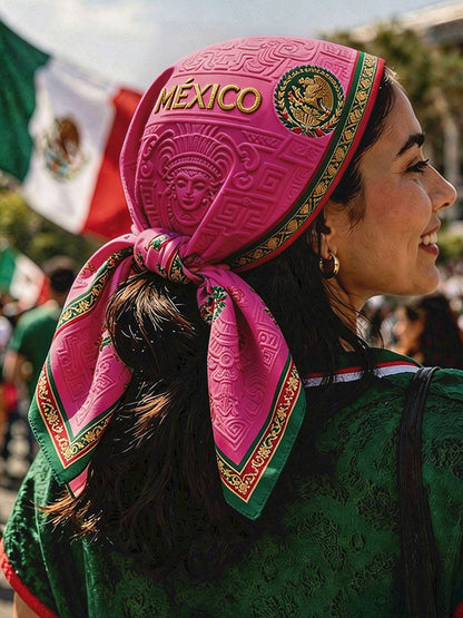 Bandana unisex con estampado artístico para amantes del fútbol mexicano