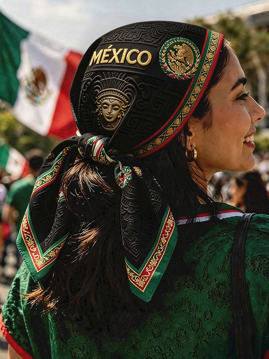 Bandana unisex con estampado artístico para amantes del fútbol mexicano