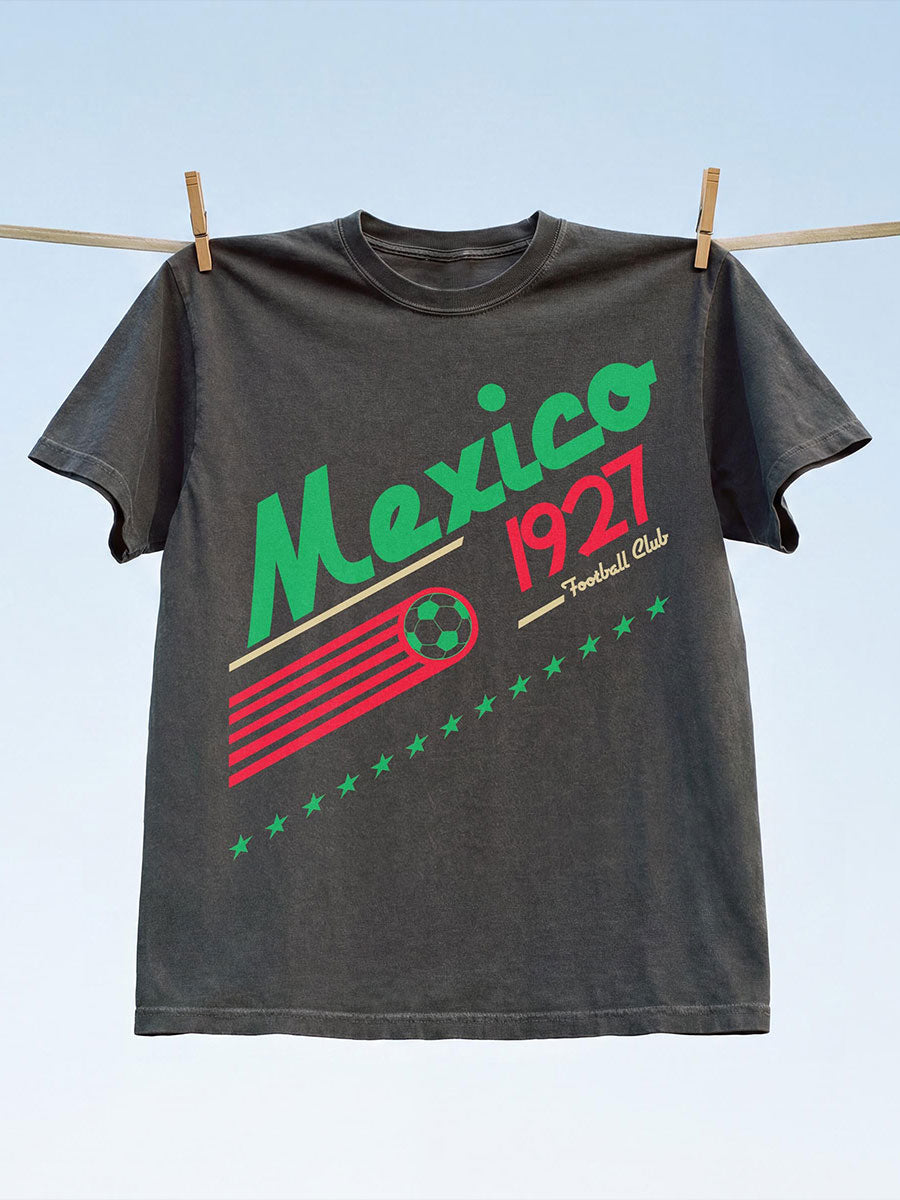 Camiseta estampada con diseño artístico para amantes del fútbol mexicano, para hombre
