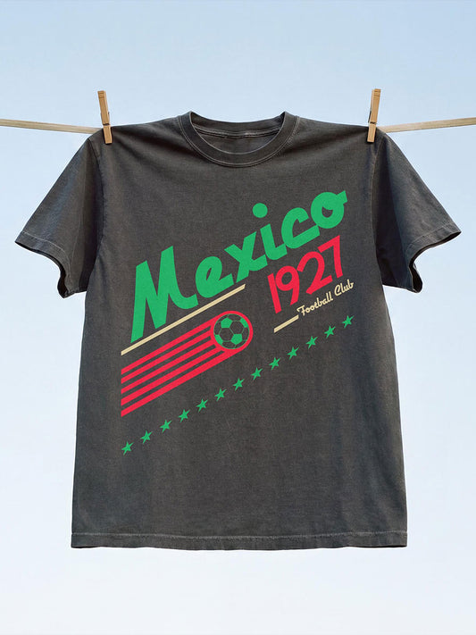 Camiseta estampada con diseño artístico para amantes del fútbol mexicano, para hombre
