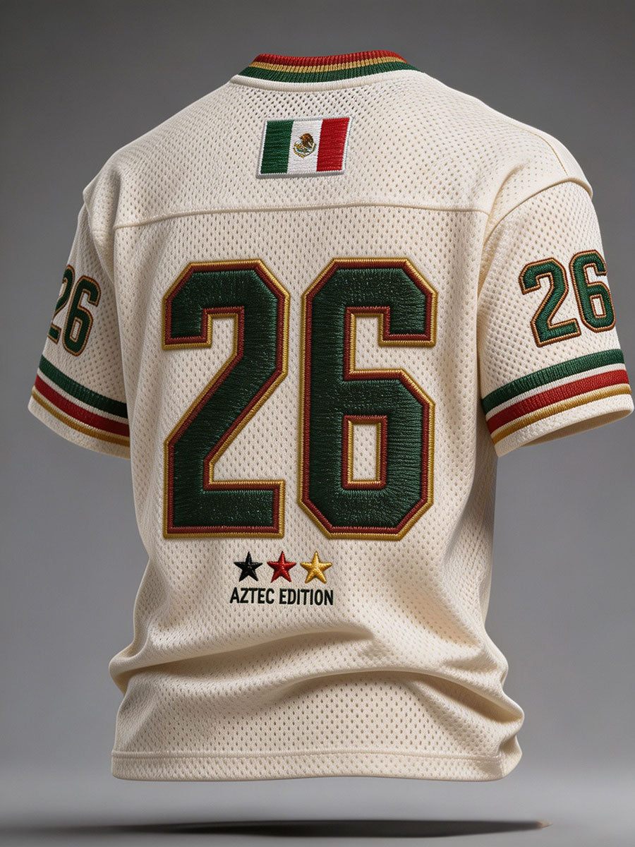 Camiseta estampada con diseño artístico para amantes del fútbol mexicano, para hombre